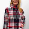Kerry Short Knit Coat with High Neck and Checkered Pattern