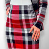 Kerry Kötött Szoknya Magas Derékkal és Kockás Mintával