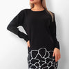 Carolina Knit Dress with Animal Print Hem