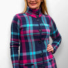 Kerry Short Knit Coat with High Neck and Checkered Pattern