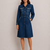 Bleona Knit Dress with Elegant Floral Pattern
