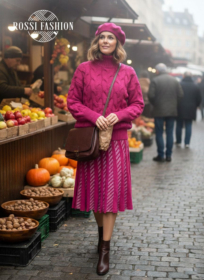 Dina Kötött Pulóver Garbóval