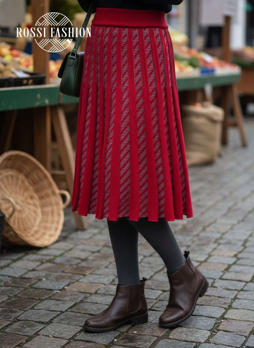 Laura Magas Derekú Kötött Szoknya