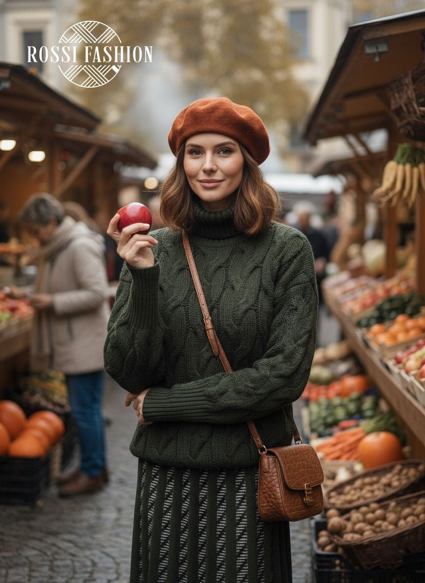 Dina Kötött Pulóver Garbóval