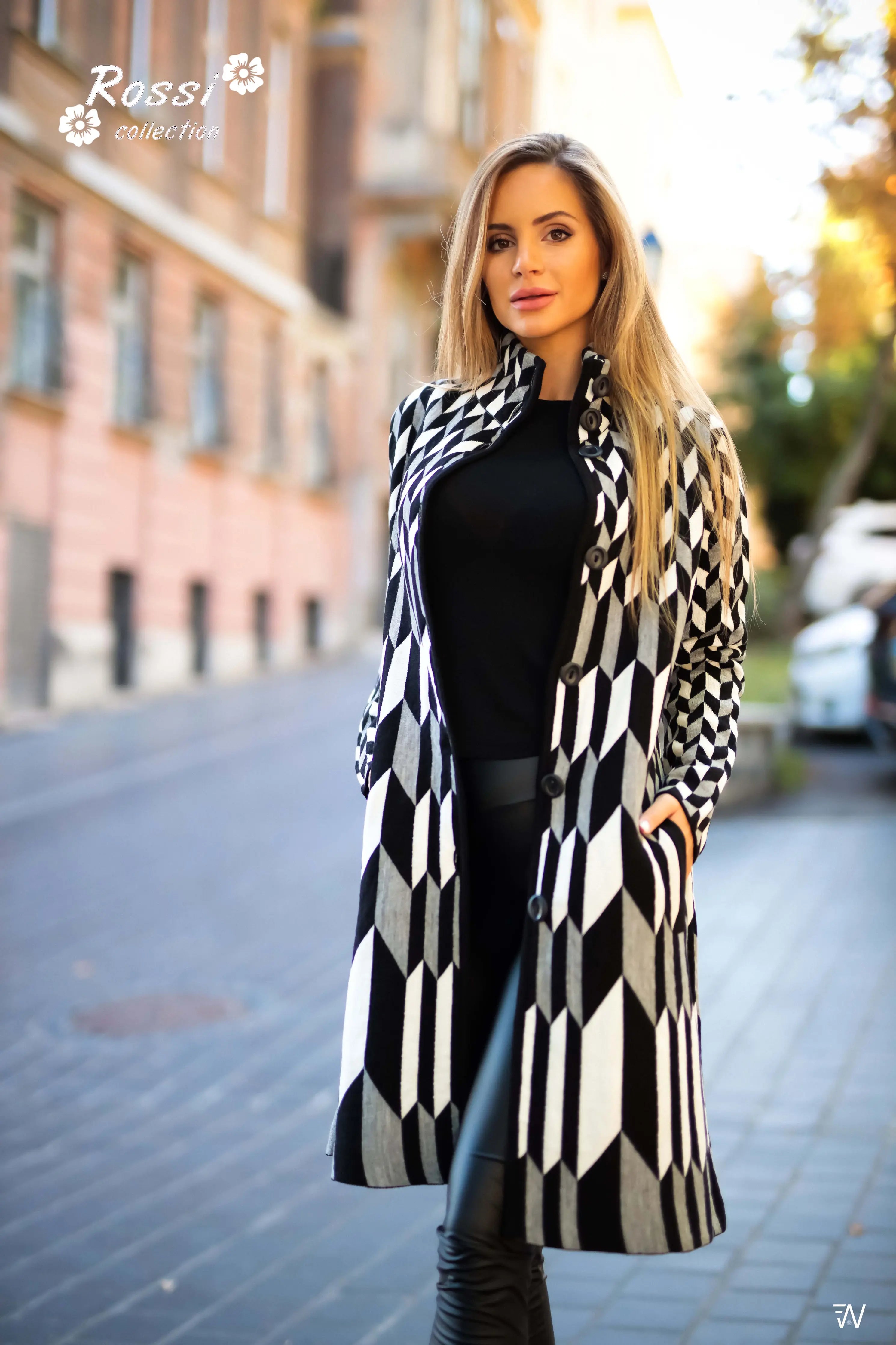 Elegant business attire featuring the Anna coat.