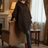 Mira Cable Knit Poncho with Hoodie