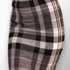 Blanka High-Waisted Plaid Midi Skirt - Close-up of plaid texture and fabric.