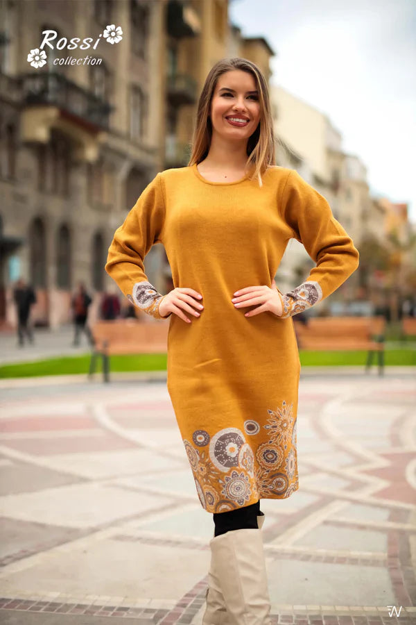 Close-up of flower detail on Elvira dress.