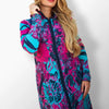 Jelena stylish deep pink coat with modern design.
