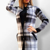 Kerry deep charcoal longline coat with timeless elegance.