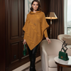 Mira Cable Knit Poncho with Hoodie