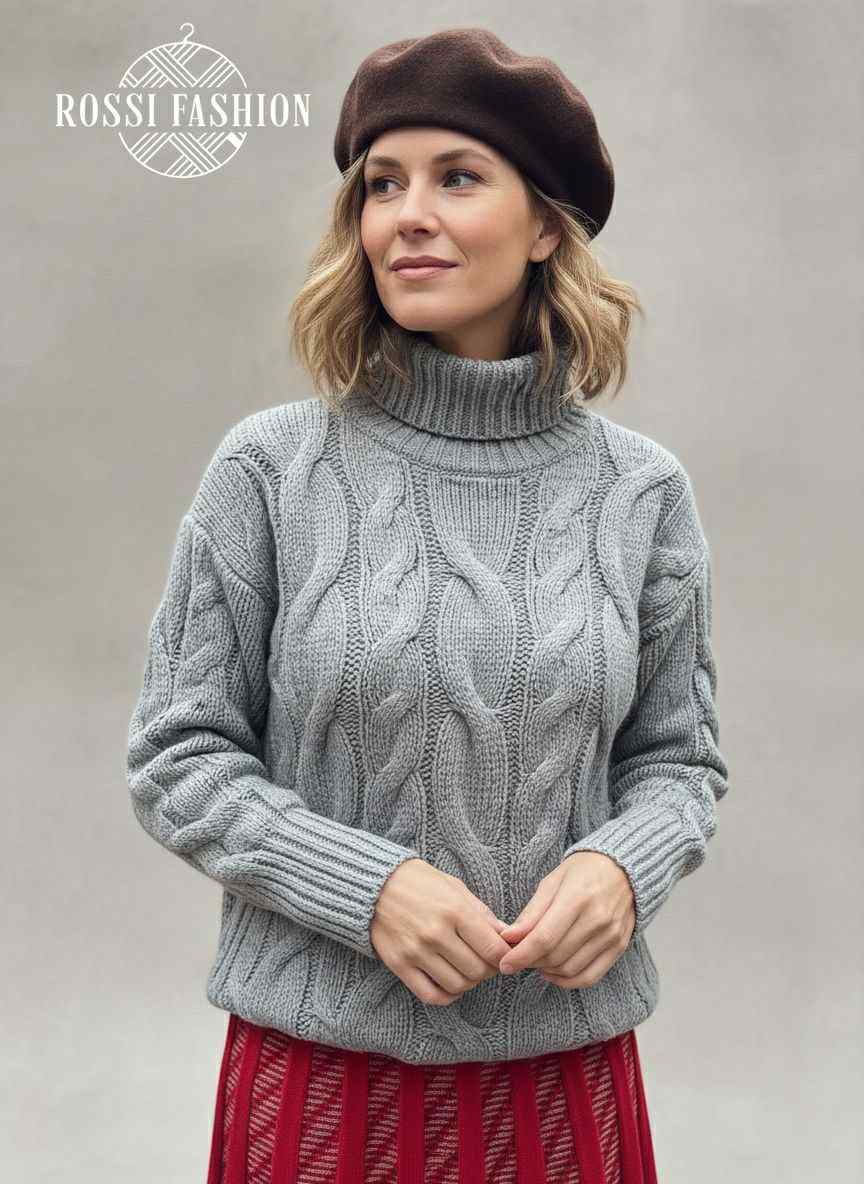 Dina Kötött Pulóver Garbóval