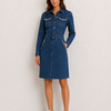 Bleona Knit Dress with Elegant Floral Pattern