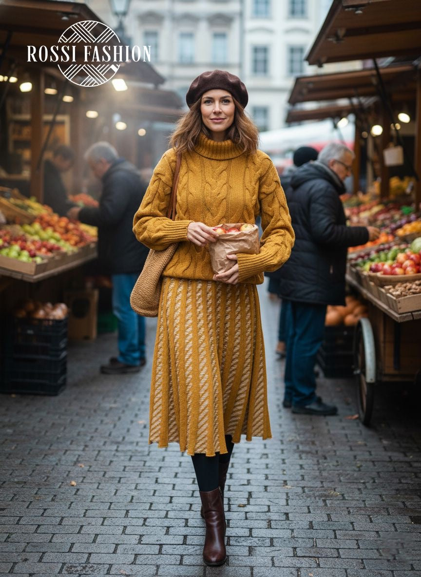 Dina Kötött Pulóver Garbóval