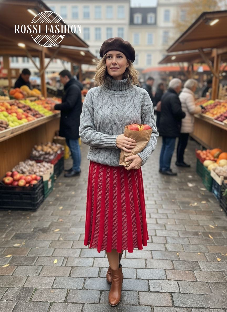 Dina Kötött Pulóver Garbóval